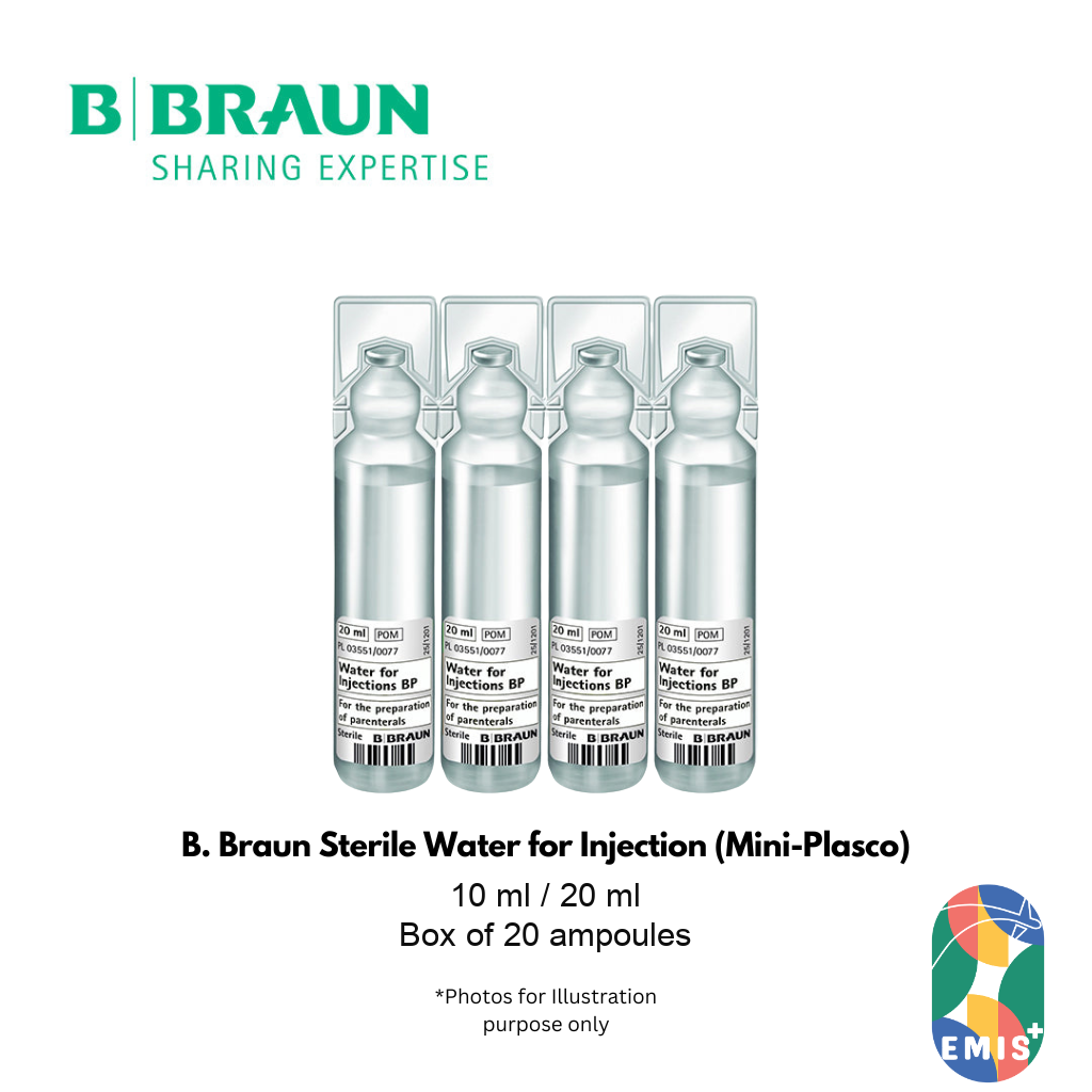 B. Braun Sterile Water for Injection Mini-Plasco - Box of 20