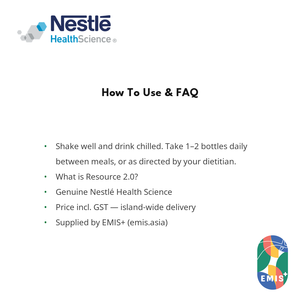 Nestlé Resource 2.0 High-Energy Nutrition Drink (Vanilla)