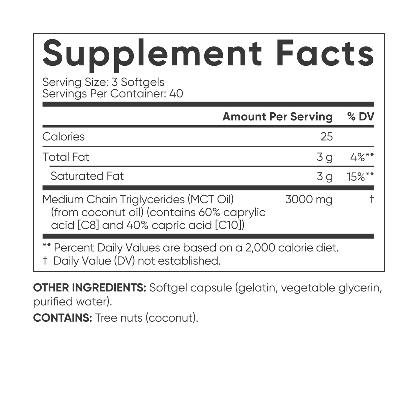 Sports Research MCT Oil Softgels for Keto Energy and Ketosis