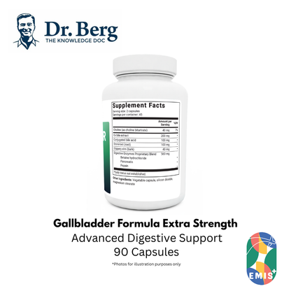 Dr Berg Gallbladder Formula Extra Strength: Advanced Digestive Support with Ox Bile & Enzymes - 90 Caps