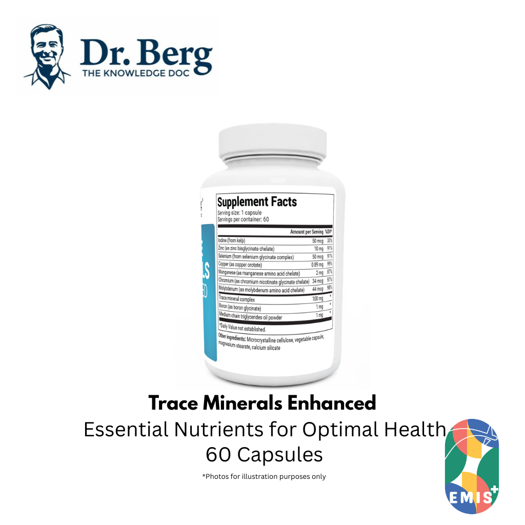 Dr Berg Trace Minerals Enhanced - 60 Capsules | Essential Nutrients for Optimal Health product image 2 – EMIS+ Singapore