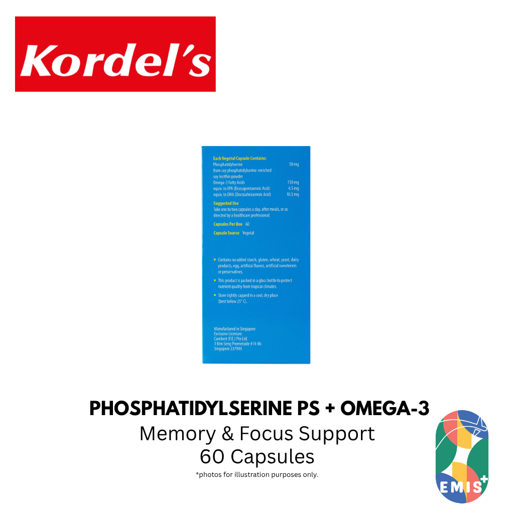 KORDEL’S PHOSPHATIDYLSERINE PS + OMEGA-3 – product detail view 6 | EMIS+ Singapore medical supplies