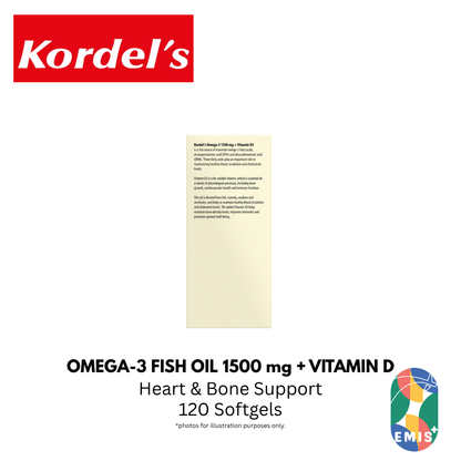 KORDEL’S OMEGA-3 FISH OIL 1500 mg + VITAMIN D – product detail view 4 | EMIS+ Singapore medical supplies