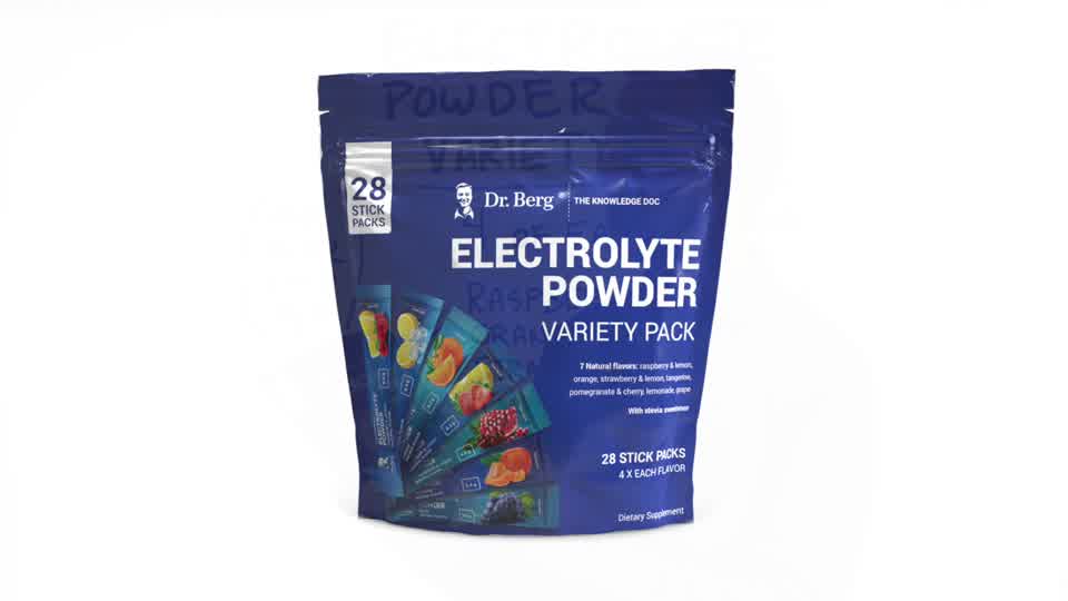Dr. Berg Total Hydration Electrolyte Powder Variety Pack - 28 Stick Packs (Boost Energy & Keto Support)
