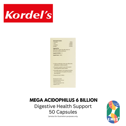 KORDEL’S MEGA ACIDOPHILUS 6 BILLION – product detail view 6 | EMIS+ Singapore medical supplies