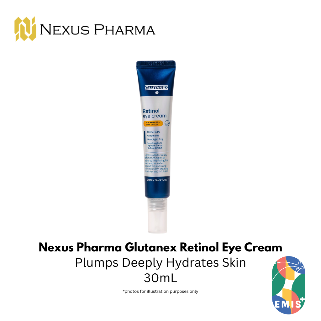 Nexus Pharma Glutanex Retinol Eye Cream: Target Wrinkles & Dark Circles for Youthful Eyes – product detail view 2 | EMIS+ Singapore medical supplies
