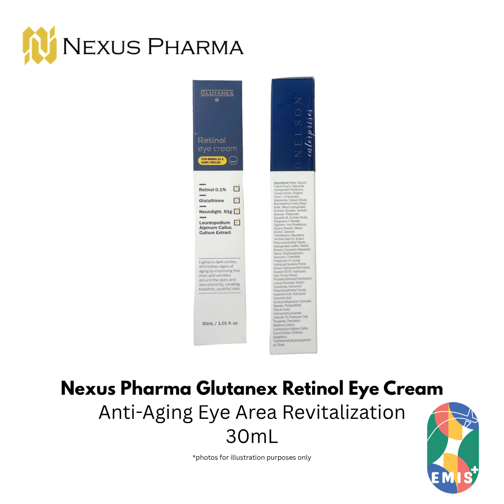 Nexus Pharma Glutanex Retinol Eye Cream: Target Wrinkles & Dark Circles for Youthful Eyes – product detail view 6 | EMIS+ Singapore medical supplies