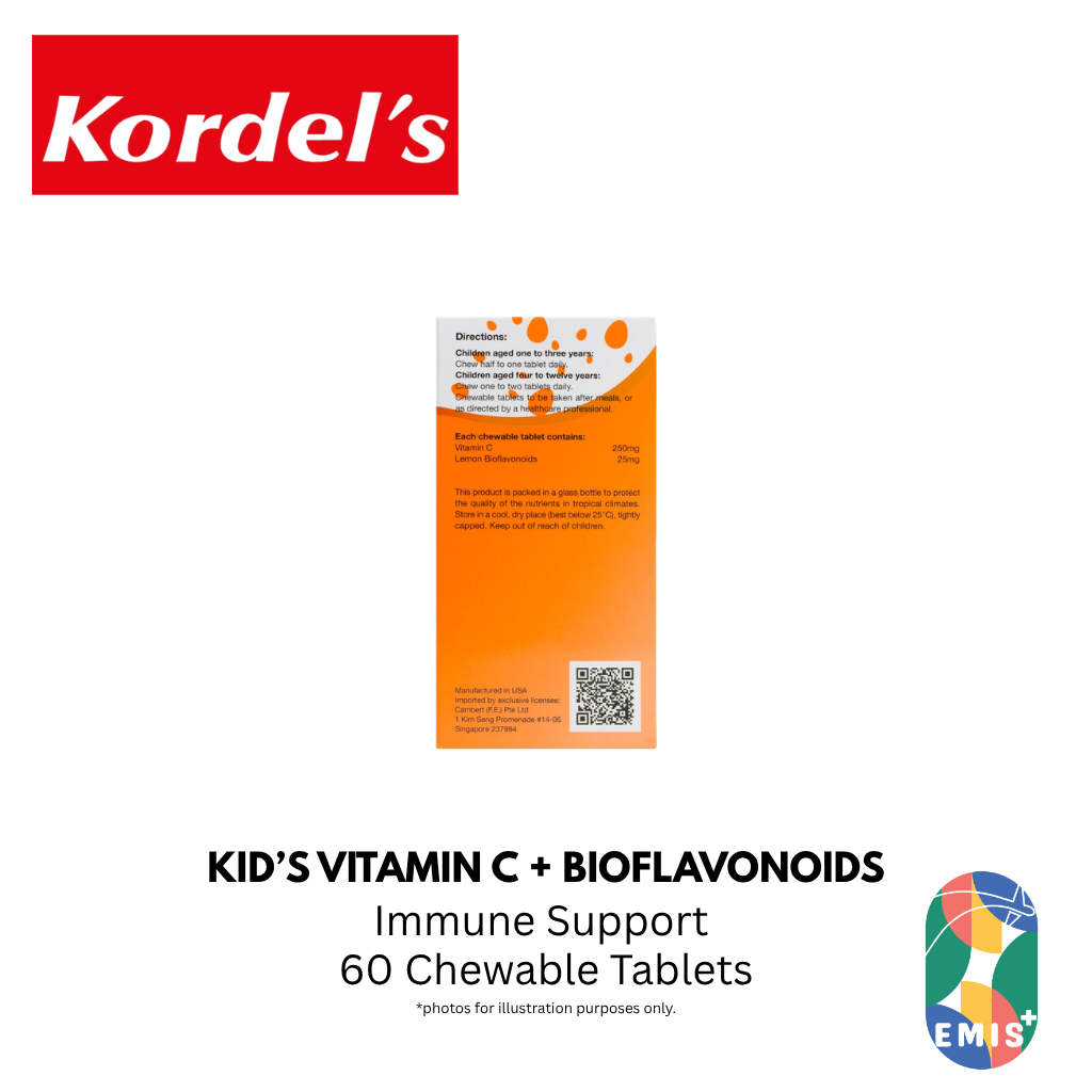 KORDEL’S KID’S VITAMIN C 250 mg + BIOFLAVONOIDS – product detail view 5 | EMIS+ Singapore medical supplies