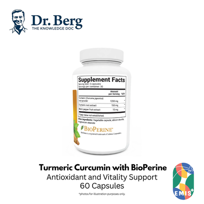 Dr. Berg Turmeric Curcumin with BioPerine - Maximum Absorption 60 Capsules – Buy in Singapore | EMIS+ Medical Supplies