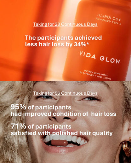 Vida Glow Hairology*30 capsules/bottle Buy 3 Free Marine Collagen 6 sachets