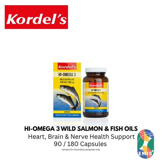 KORDEL’S HI-OMEGA 3 WILD SALMON AND FISH OILS 1000 mg | EMIS+ Singapore medical supplies