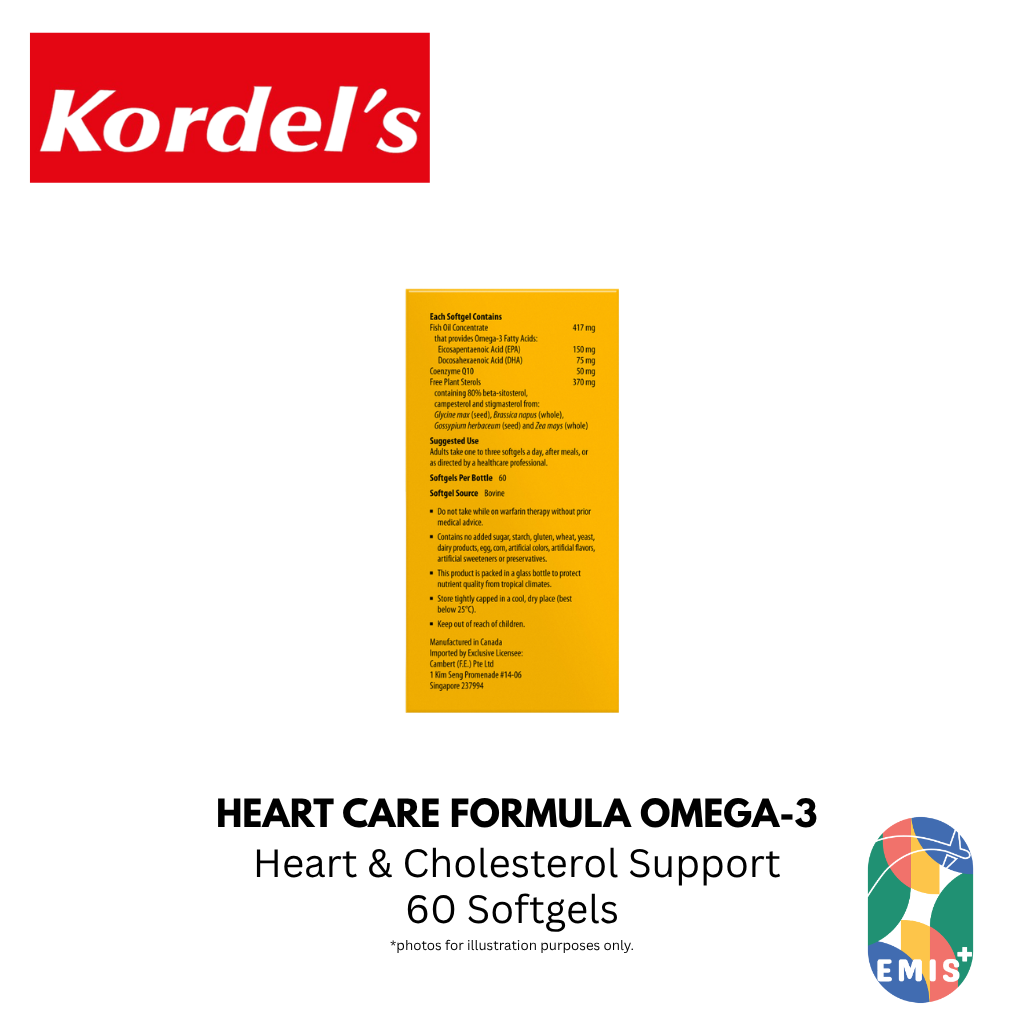 KORDEL’S HEART CARE FORMULA OMEGA-3, C0Q10 AND PLANT STEROLS – product image 5 | EMIS+ Singapore
