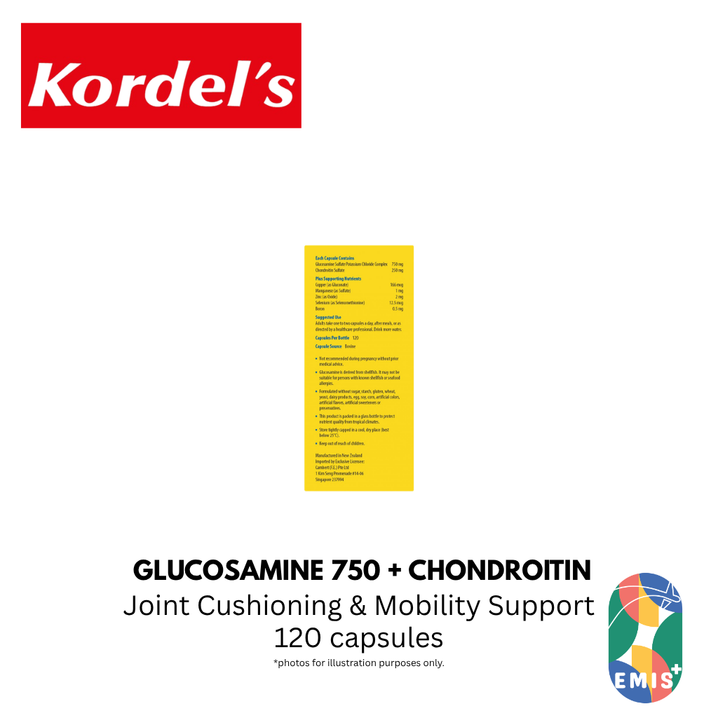 KORDEL’S GLUCOSAMINE 750 + CHONDROITIN – product image 5 | EMIS+ Singapore