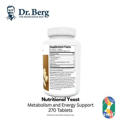 Dr. Berg Nutritional Yeast Tablets - Boost Energy & Keto Adaptation (270 Tablets) product image 2 – EMIS+ Singapore