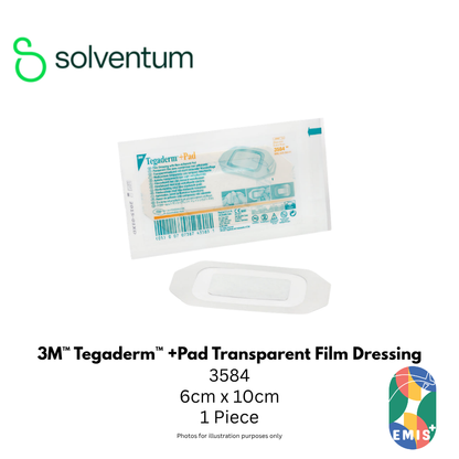 3M 3584 Tegaderm + Pad Transparent Dressing 6cm x 10cm - view 1