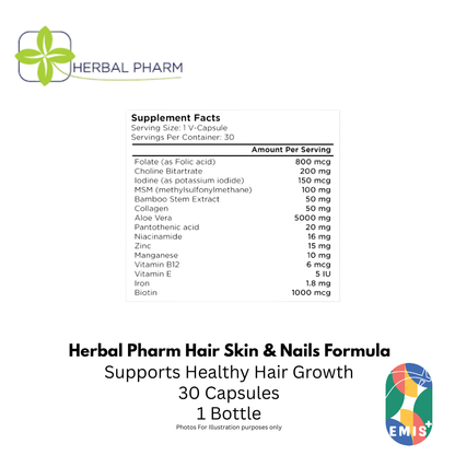 Herbal Pharm: Hair, Skin & Nails - Radiant Beauty from Within (30 V-Capsules) product image 3 – EMIS+ Singapore