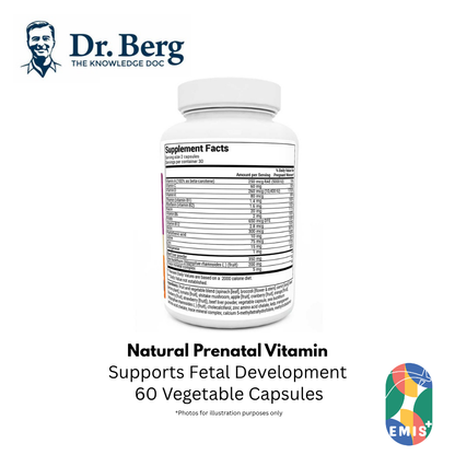 Dr Berg Natural Prenatal Vitamin with Folate & Omegas - Essential Support for Mom & Baby