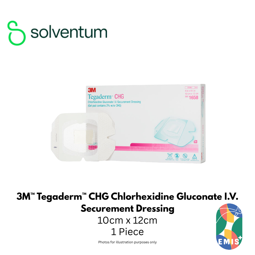 3M Tegaderm CHG Chlorhexidine Gluconate I.V. Securement Dressing 1658R 10cm x 12cm - view 1