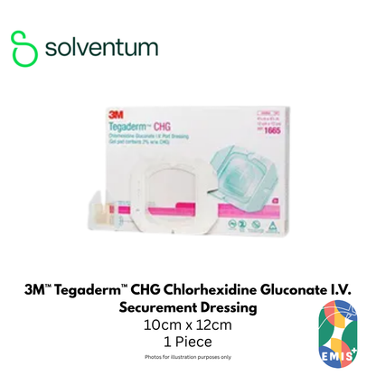 3M Tegaderm CHG Chlorhexidine Gluconate I.V. Securement Dressing 1658R 10cm x 12cm - view 2