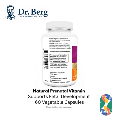 Dr Berg Natural Prenatal Vitamin with Folate & Omegas - Essential Support for Mom & Baby