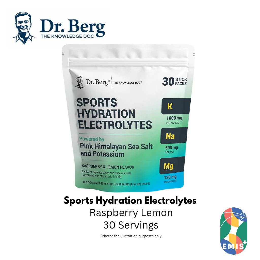 Dr. Berg Sports Hydration Electrolytes - Raspberry Lemon - 30 Servings — buy online at EMIS+ Singapore