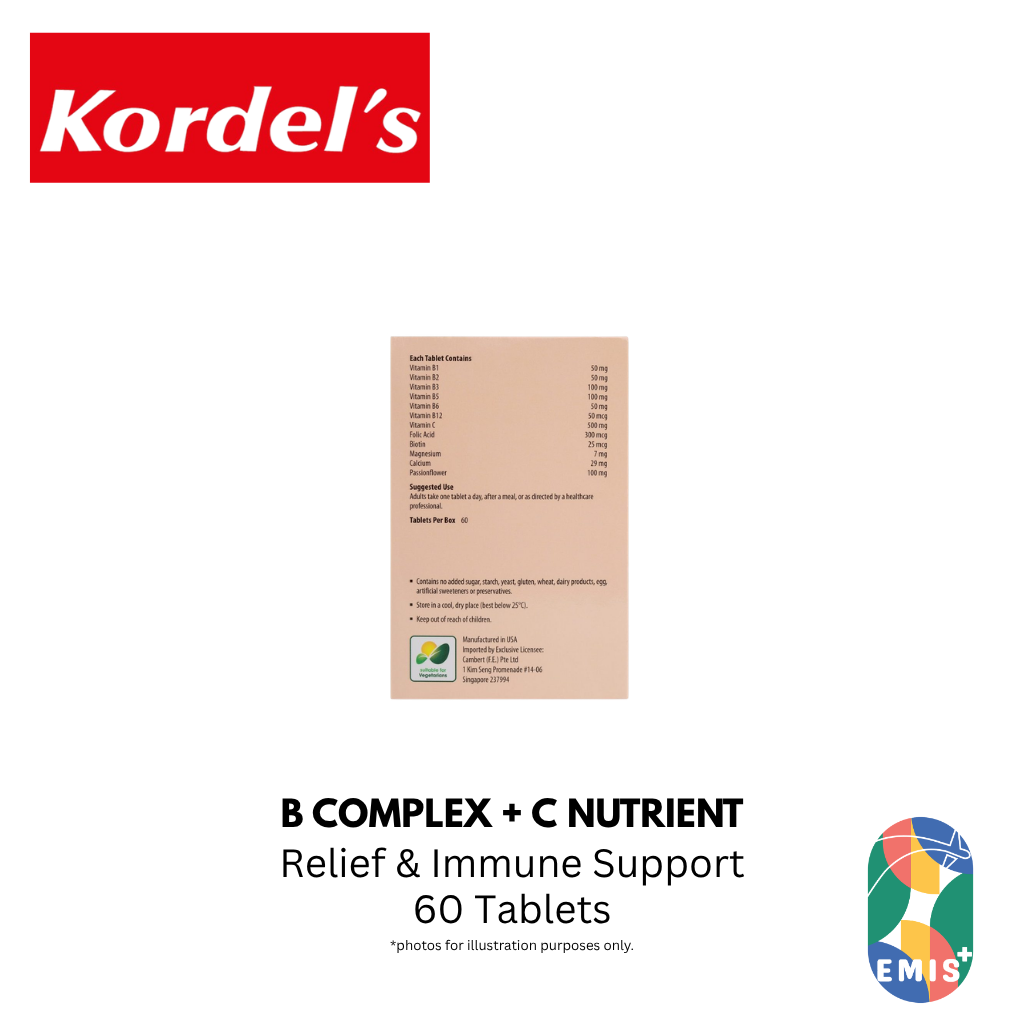 KORDEL’S B COMPLEX + C NUTRIENT SUPPORT DURING STRESSFUL TIMES – product image 4 | EMIS+ Singapore
