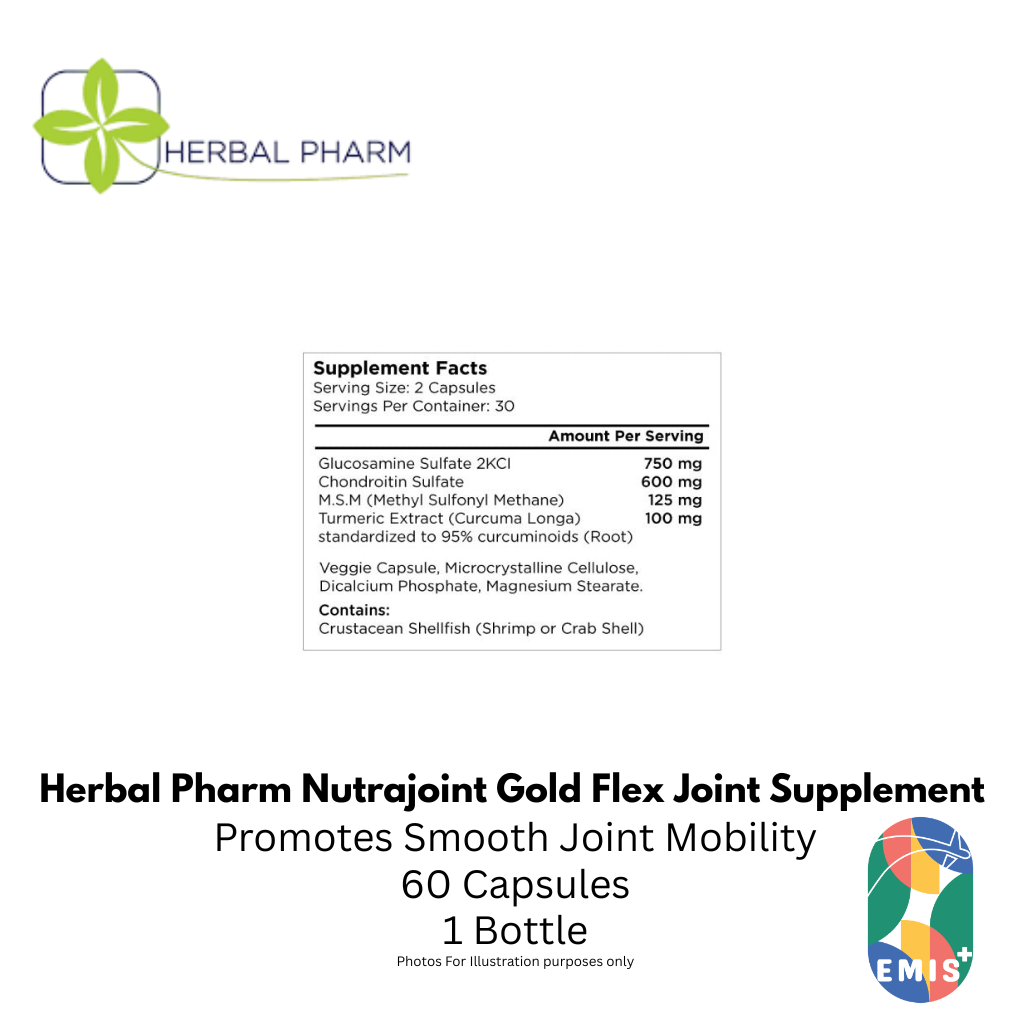 Herbal Pharm Nutrajoint Gold Flex Joint Support Supplement with Glucosamine Chondroitin MS | Singapore | EMIS+