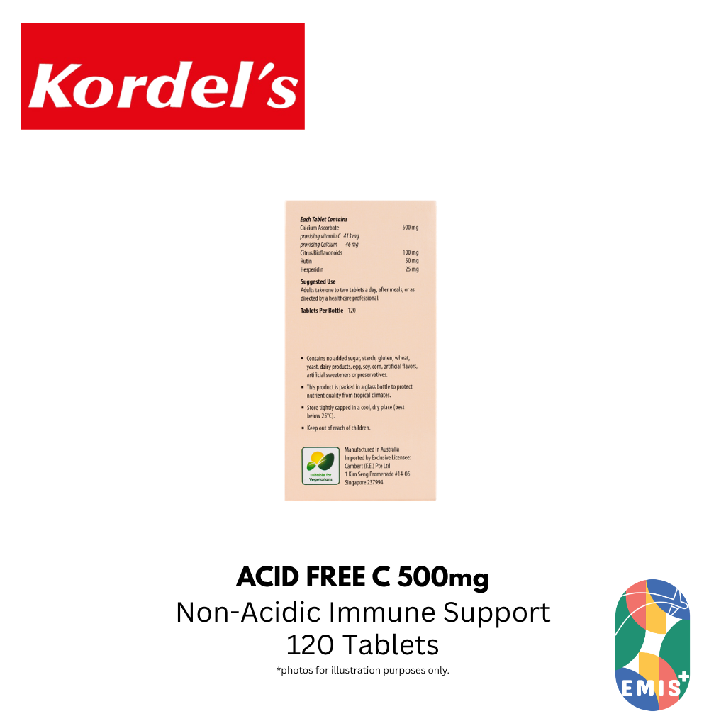KORDEL’S ACID FREE C 500 mg ENHANCED WITH BIOFLAVONOIDS – product image 6 | EMIS+ Singapore