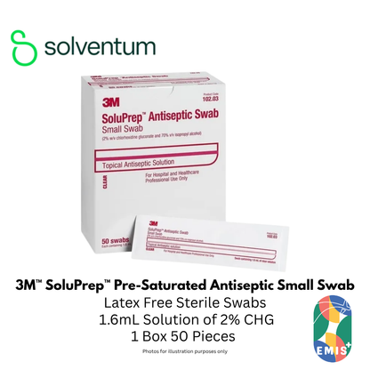 3M SoluPrep Small Swab 2% CHG / 70% IPA 1.6ml – Box of 50 – product image 1