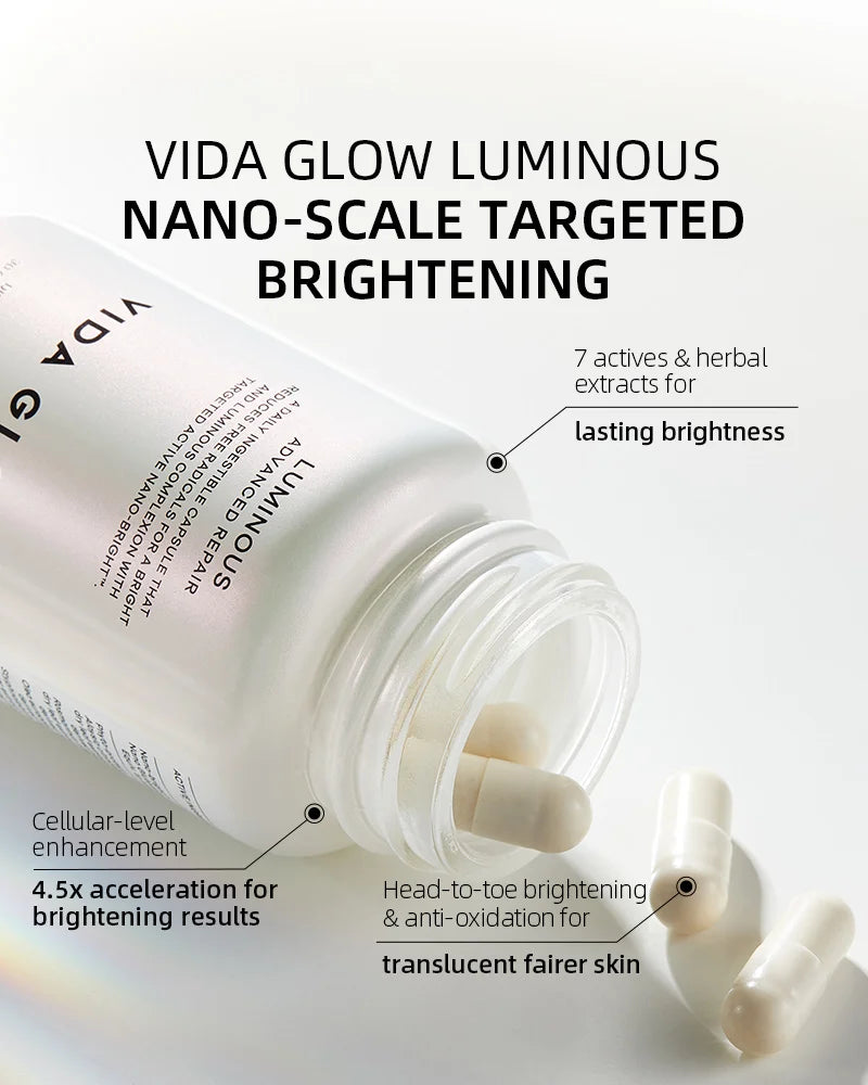 Vida Glow Luminous Capsules 30 capsules*3 bottles Free Luminous Capsules 7 Capsules