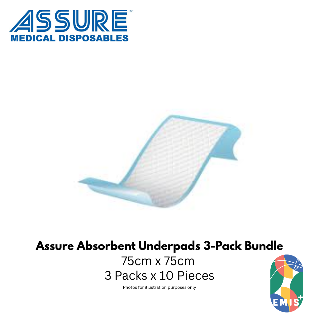 Bundle of 3 Assure Underpads 30" x 30" 75cm x 75cm 60G 10 Pce/Pkt (image 3)