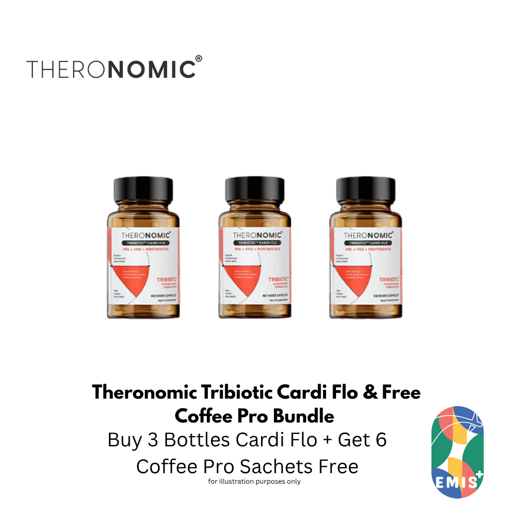 Bundle Sales Theronomic Tribiotic Cardi Flo Buy 3 Bottles Get Coffee Pro 6 Sachets Free | EMIS+ Singapore medical supplies