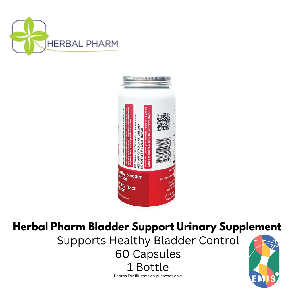 Herbal Pharm Bladder Support 60 V Capsules Urinary Tract and Bladder Health Supplement | Singapore | EMIS+