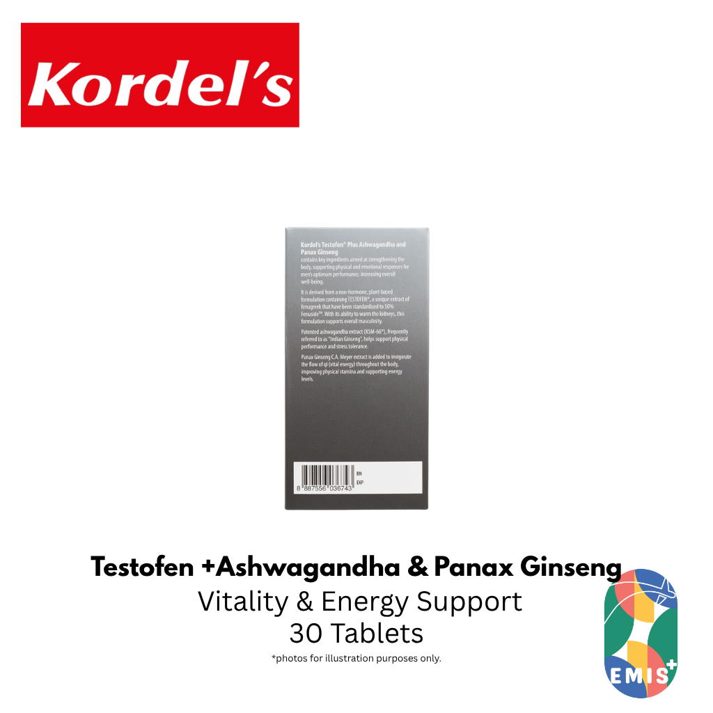 KORDEL’S TESTOFEN® PLUS ASHWAGANDHA AND PANAX GINSENG – product detail view 5 | EMIS+ Singapore medical supplies