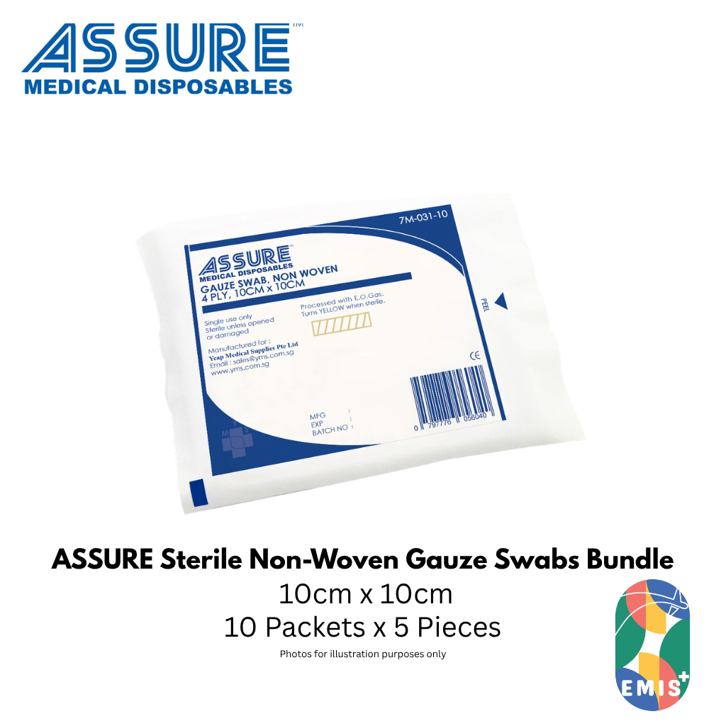 Bundle of 10 Assure Sterile Non-Woven Gauze Swab 10cm x 10cm 4-Ply 5 Pce/Pkt (image 3)