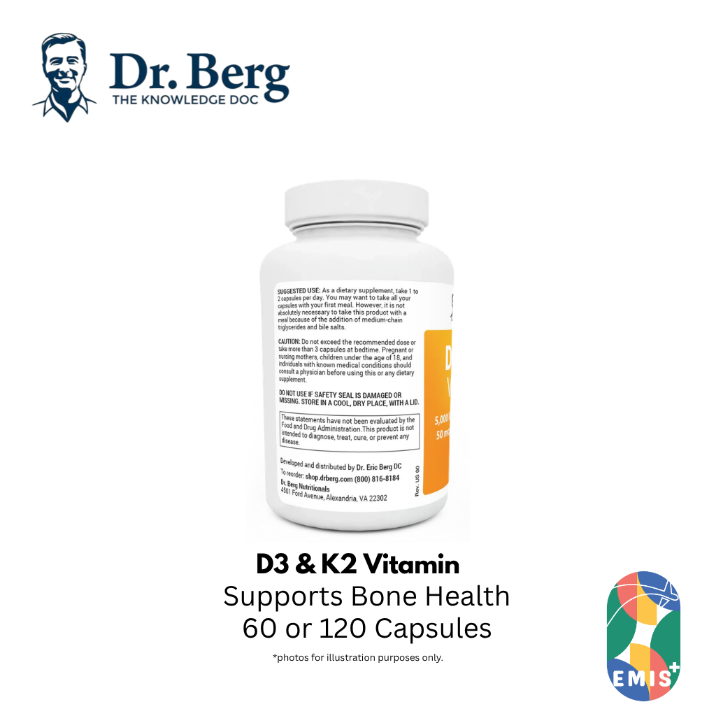 Dr. Berg's D3 & K2 Vitamin: Maximum Strength Support product image 3 – EMIS+ Singapore