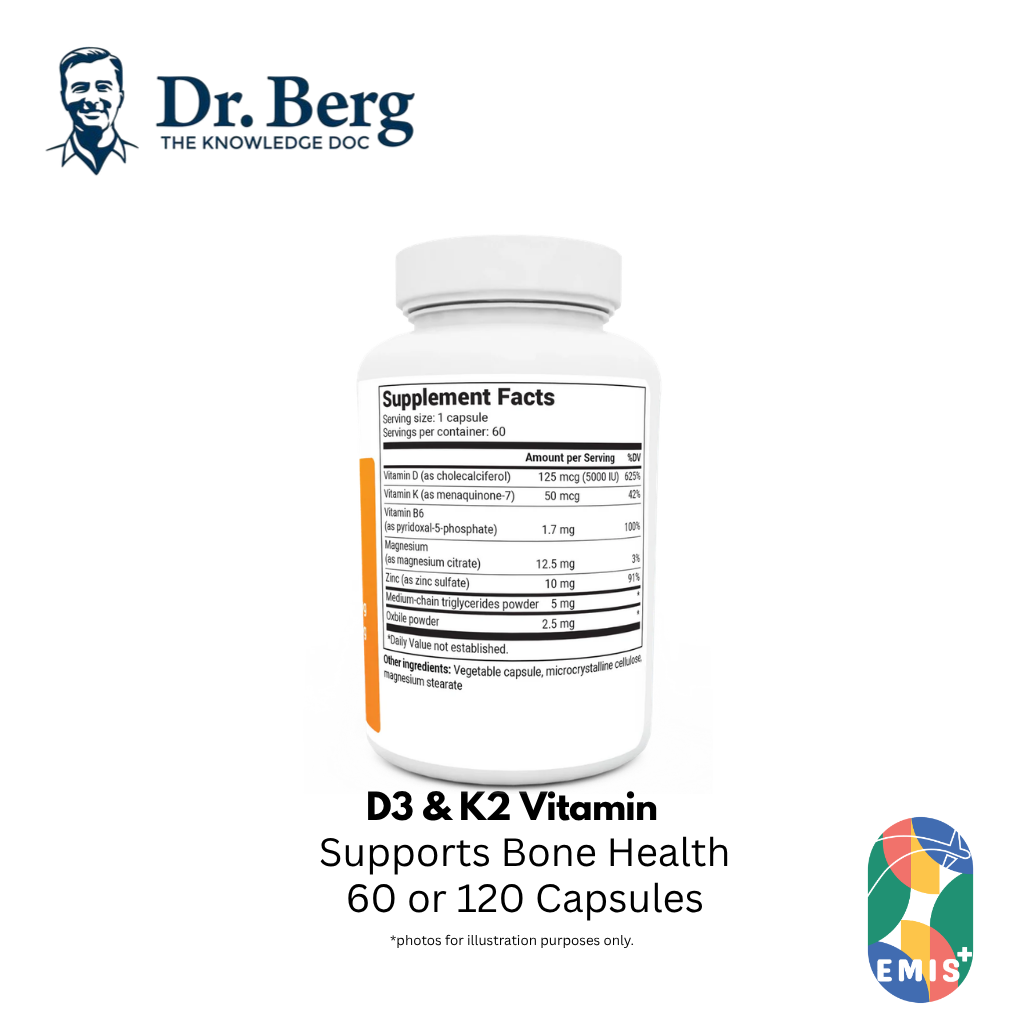 Dr. Berg's D3 & K2 Vitamin: Maximum Strength Support product image 5 – EMIS+ Singapore