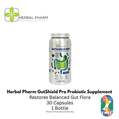 Herbal Pharm GutShield Pro Probiotic Supplement with Bacillus Coagulans BCP92 for Digestive and Immune Health 30 Capsule
