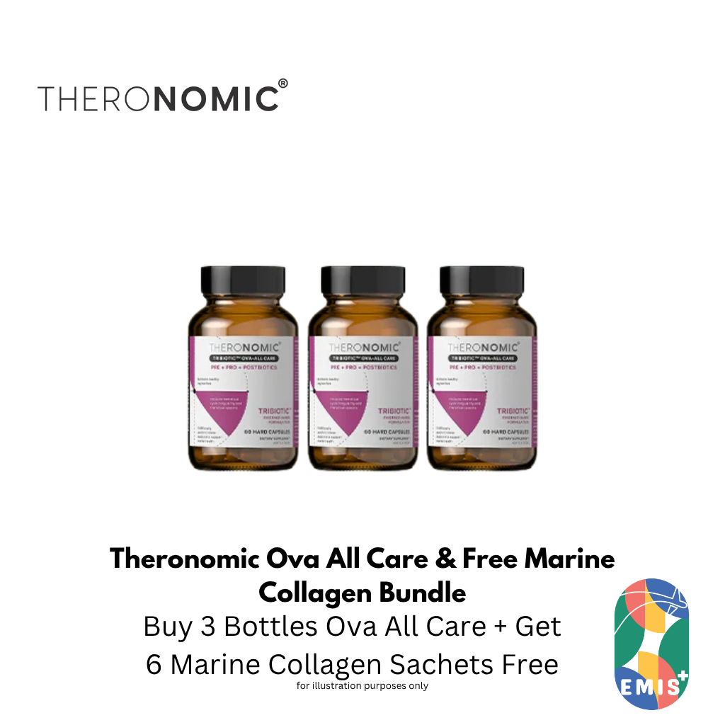 Bundle Sales Theronomic Ova All Care 60 Capsules Buy 3 Bottles Get Marine Collagen 6 Sachets Free | EMIS+ Singapore medical supplies