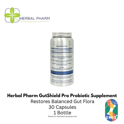 Herbal Pharm GutShield Pro Probiotic Supplement with Bacillus Coagulans BCP92 for Digestive and Immune Health 30 Capsule