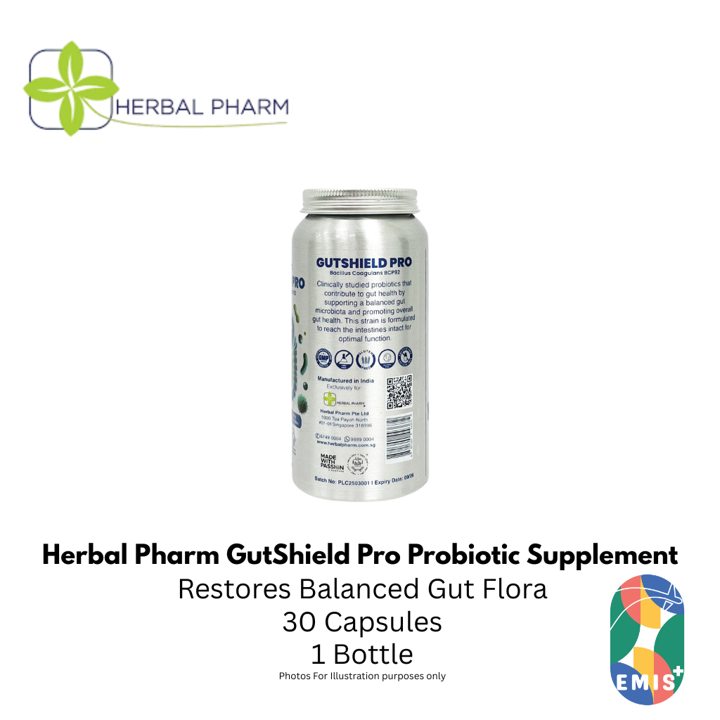 Herbal Pharm GutShield Pro Probiotic Supplement with Bacillus Coagulans BCP92 for Digestive and Immune Health 30 Capsule