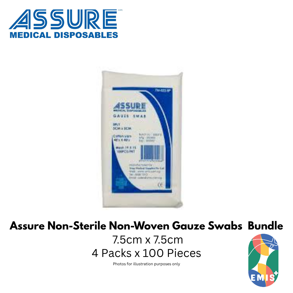 Bundle of 4 Assure Gauze Swab Non-Woven Non-Sterile 7.5cm x 7.5cm 4-Ply 100pcs (image 2)