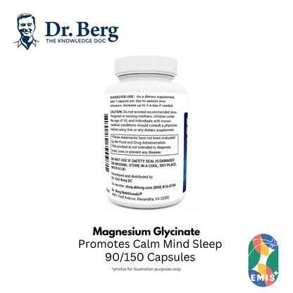 Dr. Berg Magnesium Glycinate Supplement for Relaxation & Sleep Support
