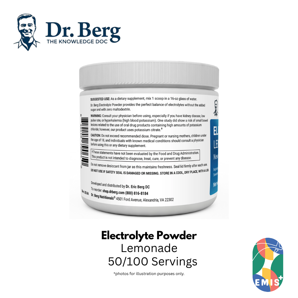 Dr. Berg Electrolyte Powder with 1000 mg of Potassium and Magnesium - Ultimate Hydration Support