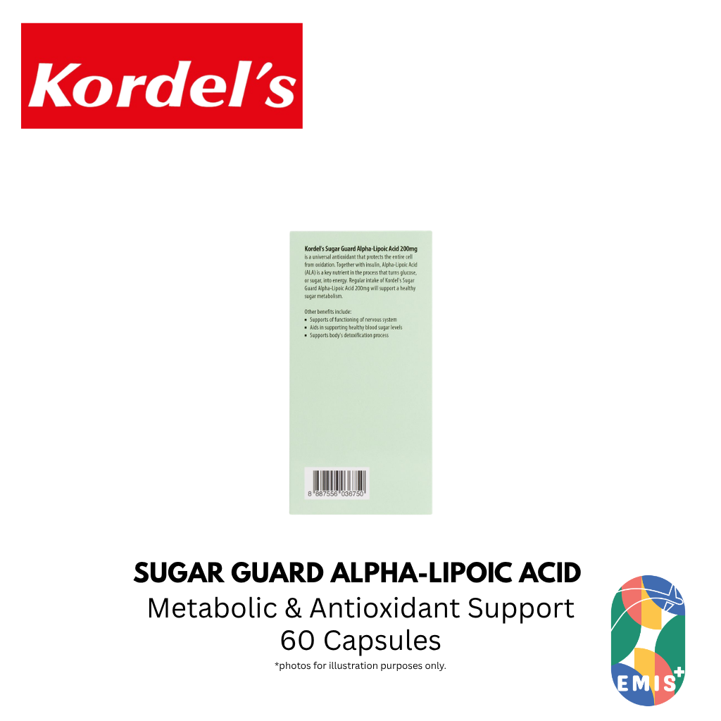 KORDEL’S SUGAR GUARD ALPHA-LIPOIC ACID 200 mg – product detail view 4 | EMIS+ Singapore medical supplies