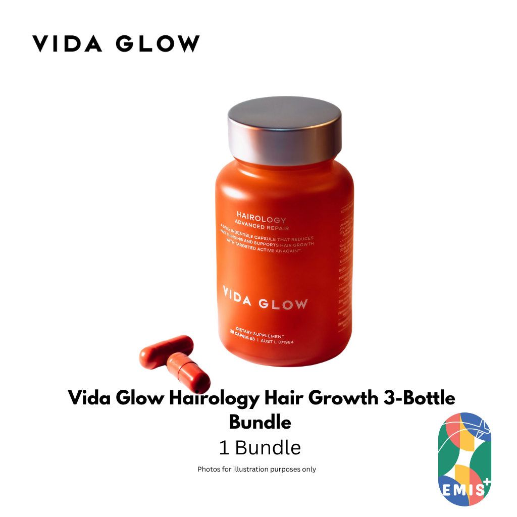 Vida Glow Hairology 30 Capsules Buy 3 Free Marine Collagen 6 Sachets — product image 4, EMIS+ Singapore medical supplies