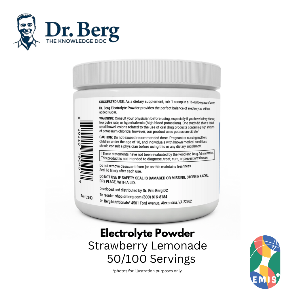 Dr. Berg Electrolyte Powder with 1000 mg of Potassium and Magnesium - Ultimate Hydration Support