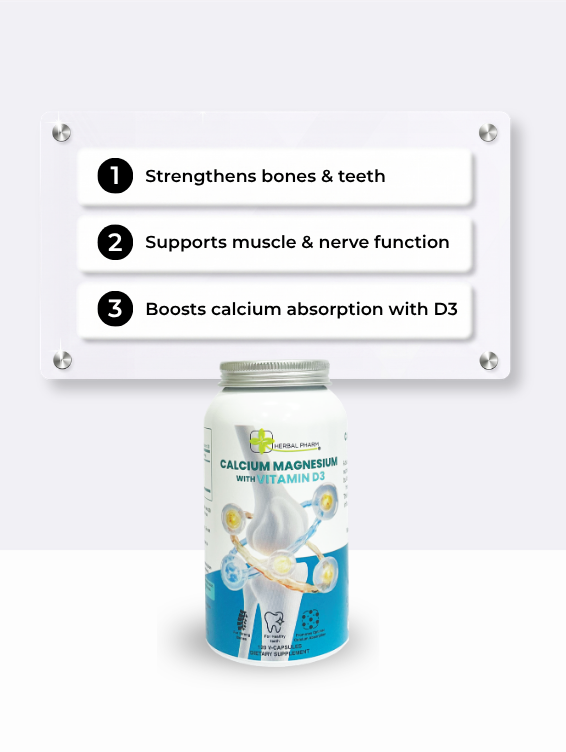 Herbal Pharm Calcium Magnesium with Vitamin D3 120 Capsules - Herbal Pharm Singapore