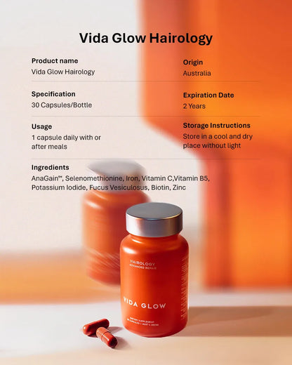 Vida Glow Hairology - 30 Capsules for Thicker, Healthier Hair