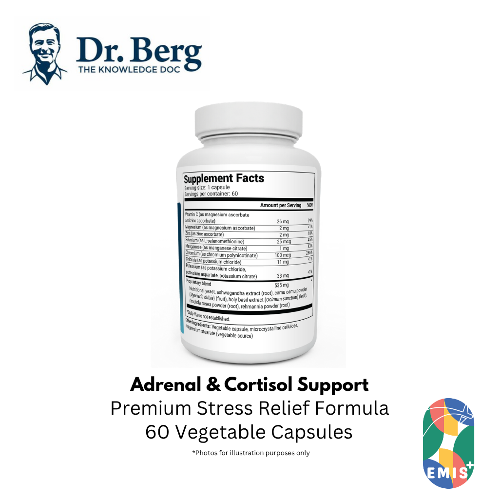 Dr. Berg Adrenal & Cortisol Support - Premium Stress Relief Formula